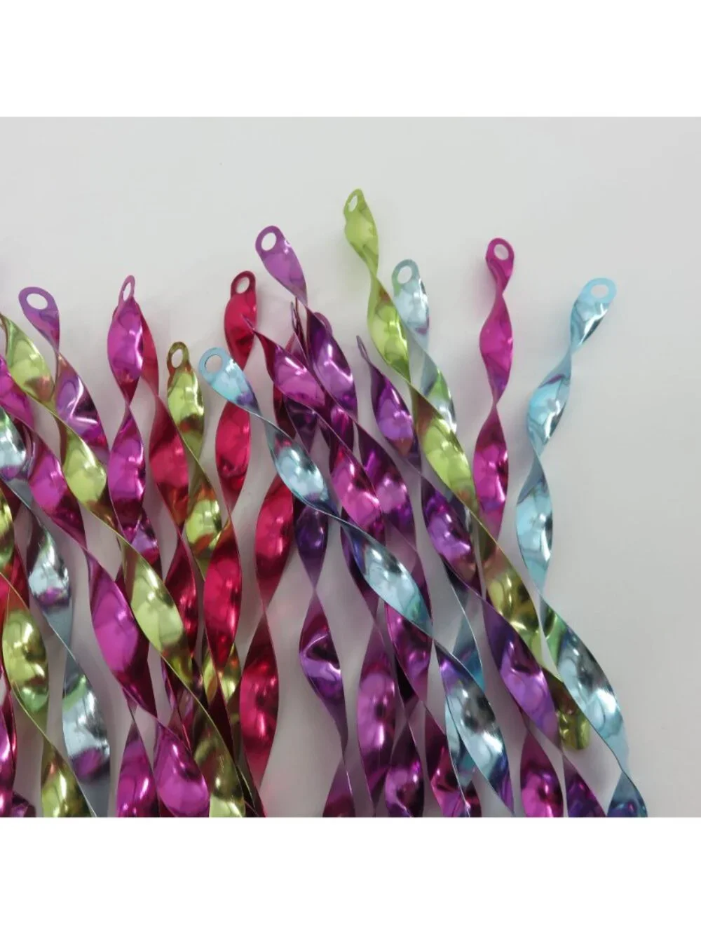 VTG 24 Pink Purple Blue Green Aluminum Icicle Twist Christmas Ornaments Retro
